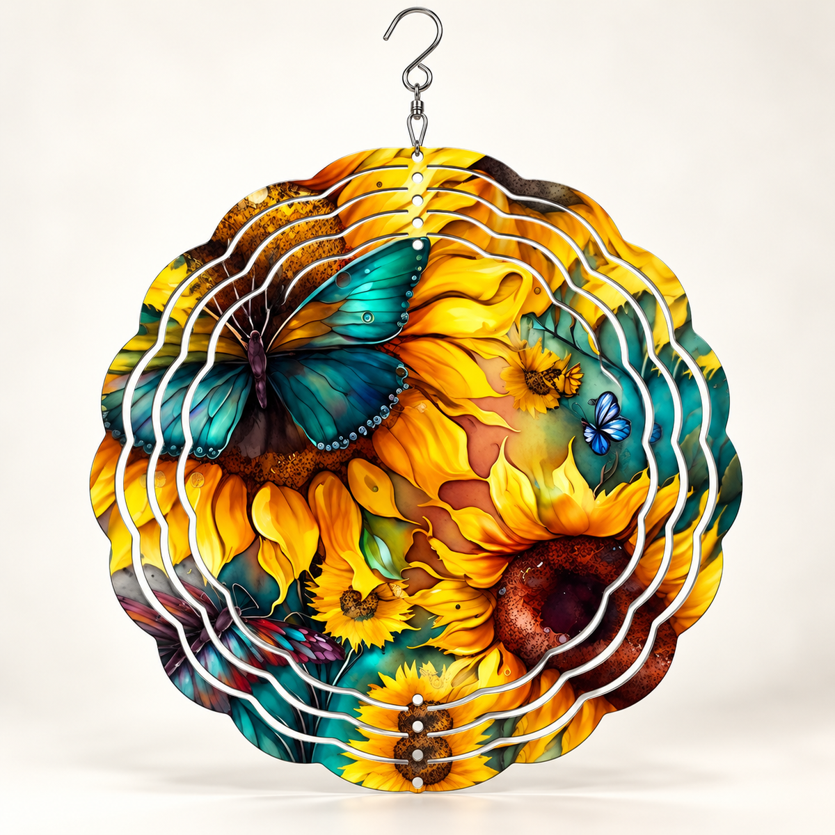 Sunflowers and Butterflies Wind Spinner product mockup