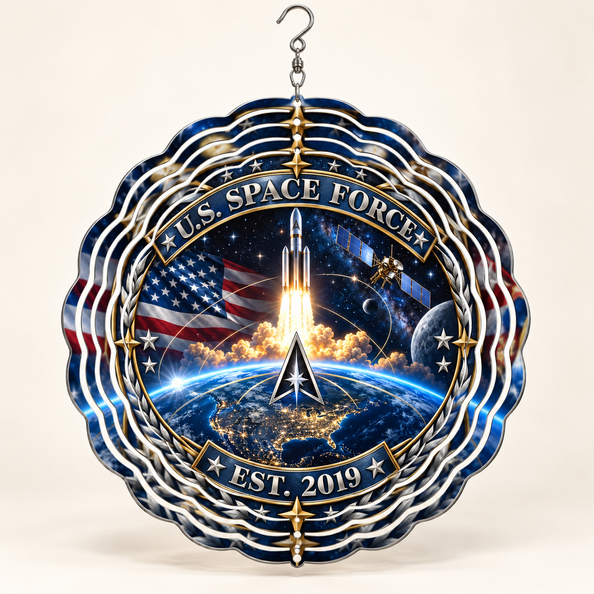 U.S. Space Force Wind Spinner product mockup