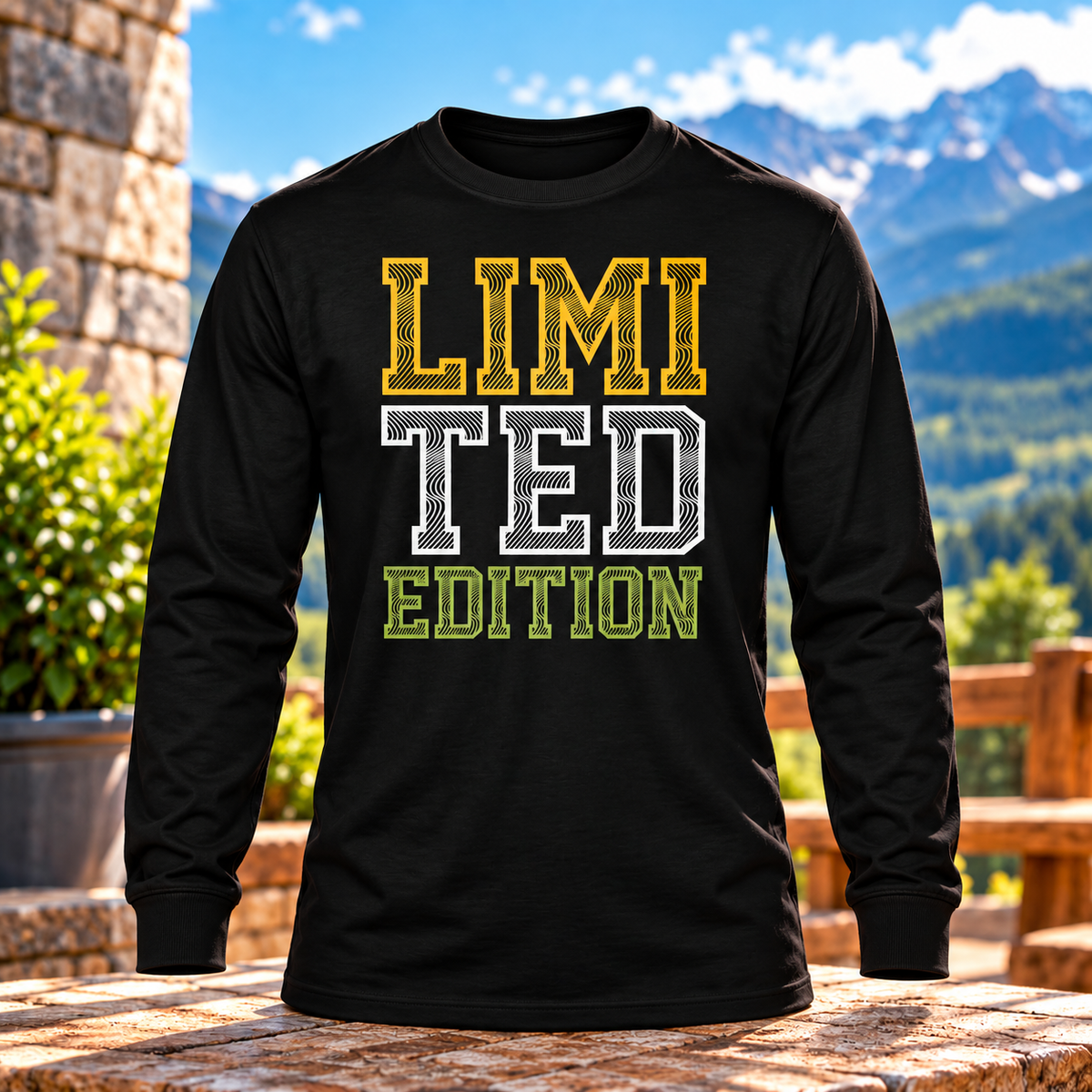 Limited Edition Black Long Sleeve with themed background