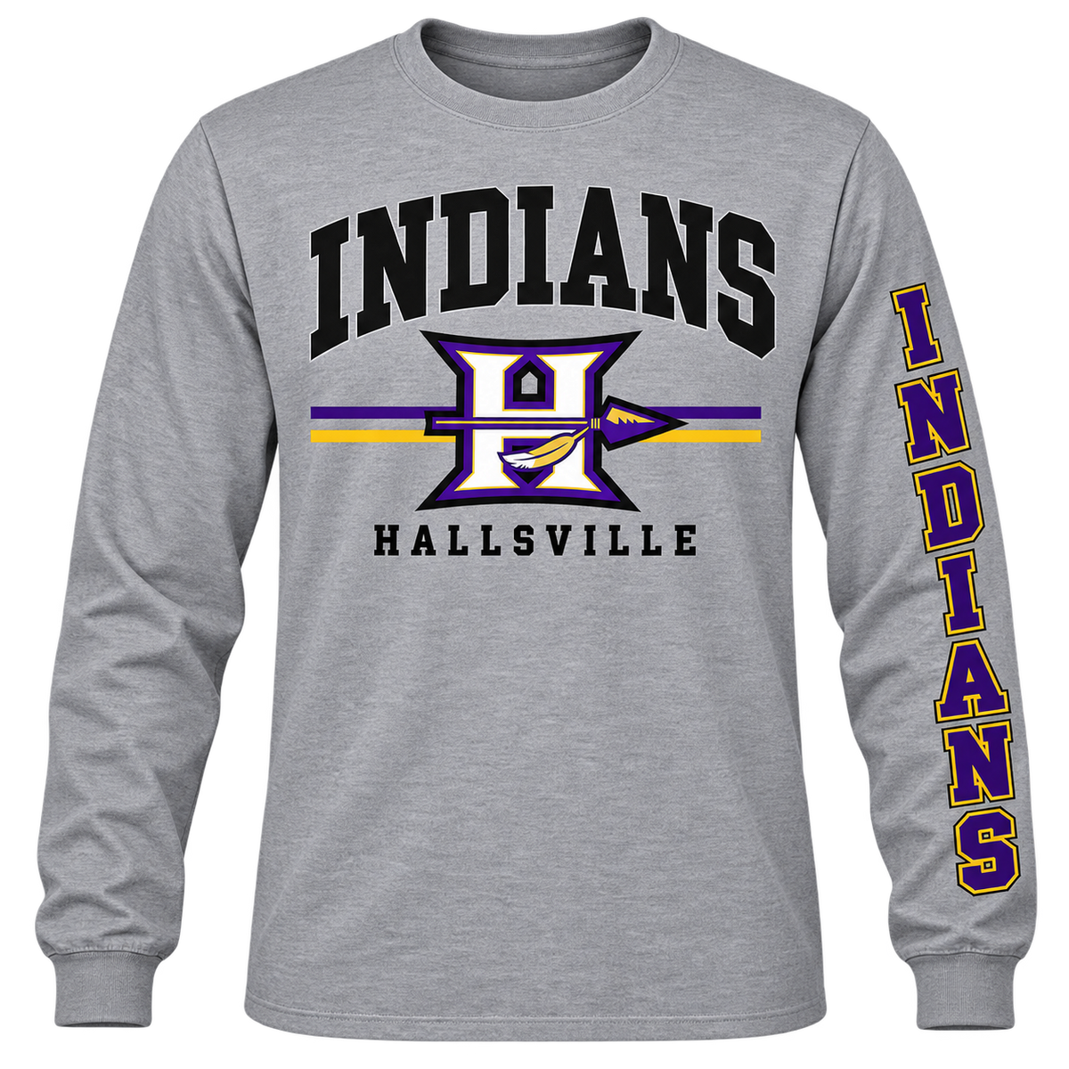 Hallsville Indians — Varsity Stripe Long Sleeve