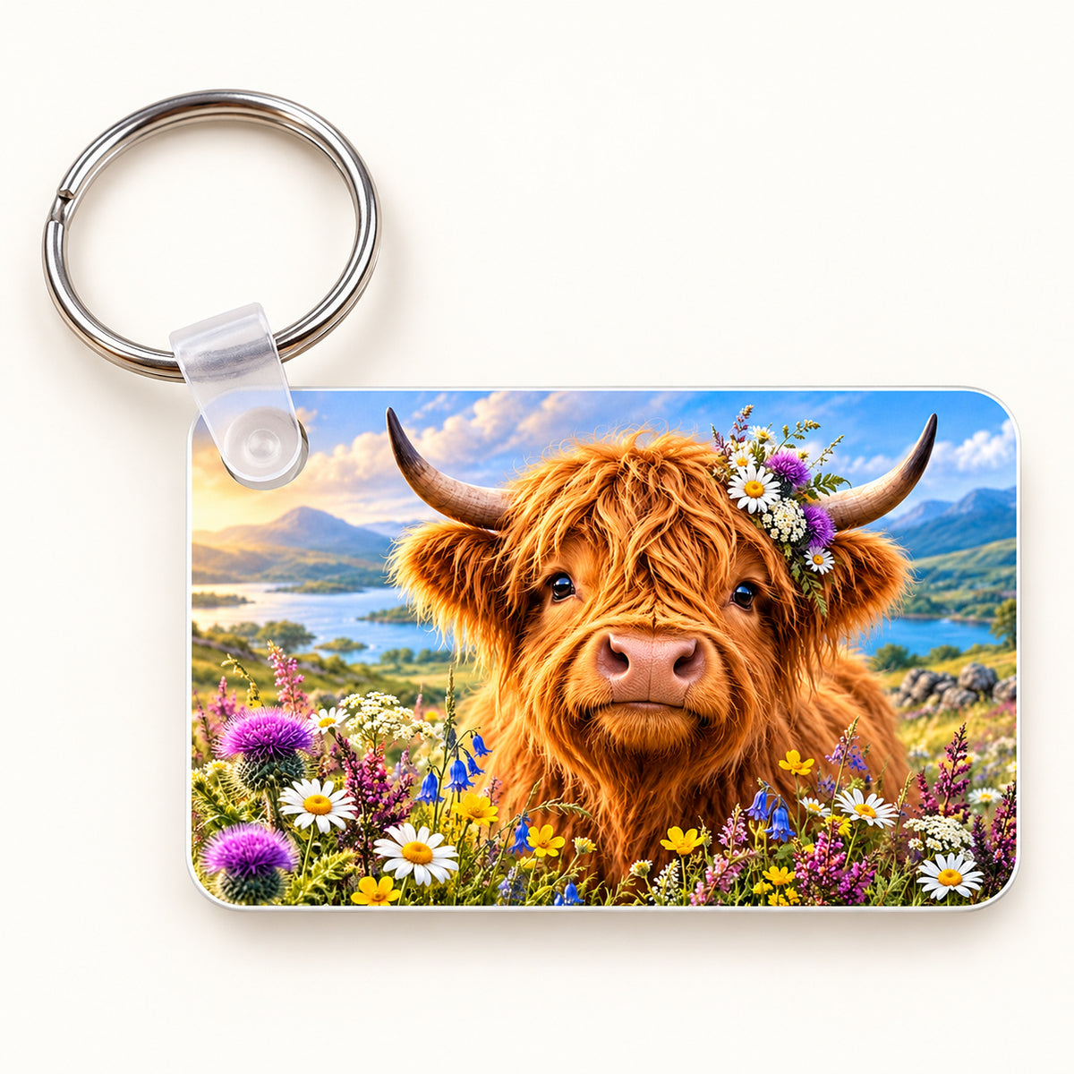 Highland Cow keychain