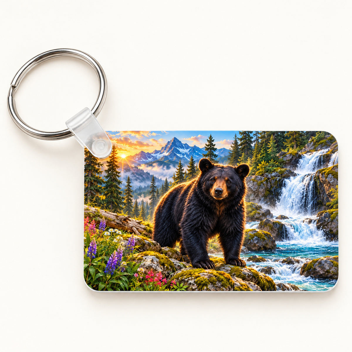 Bear Waterfall keychain