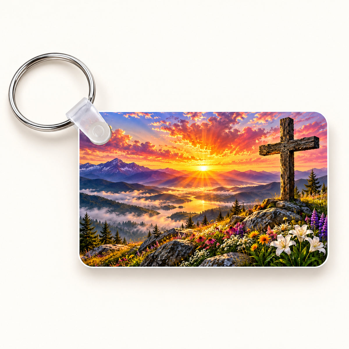 Cross Sunrise keychain