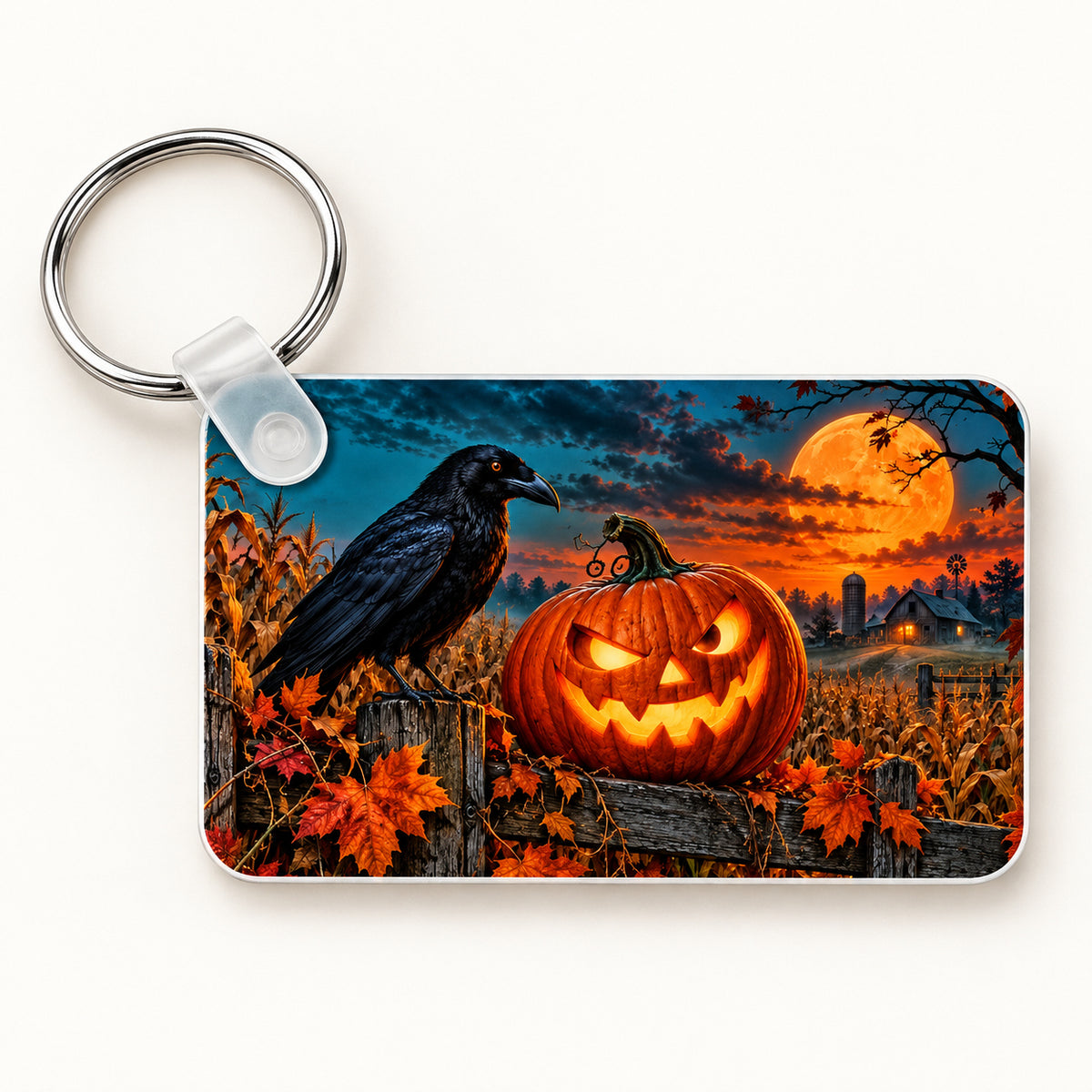 Raven Pumpkin keychain