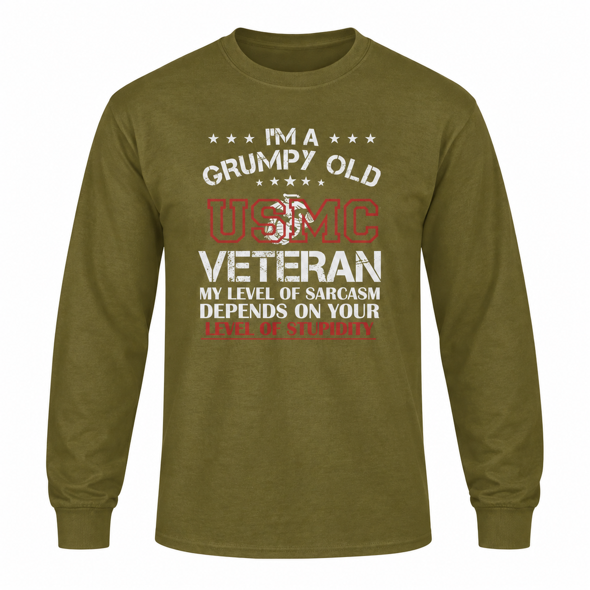 Grumpy Old USMC Veteran Gildan Heavy Cotton Long Sleeve