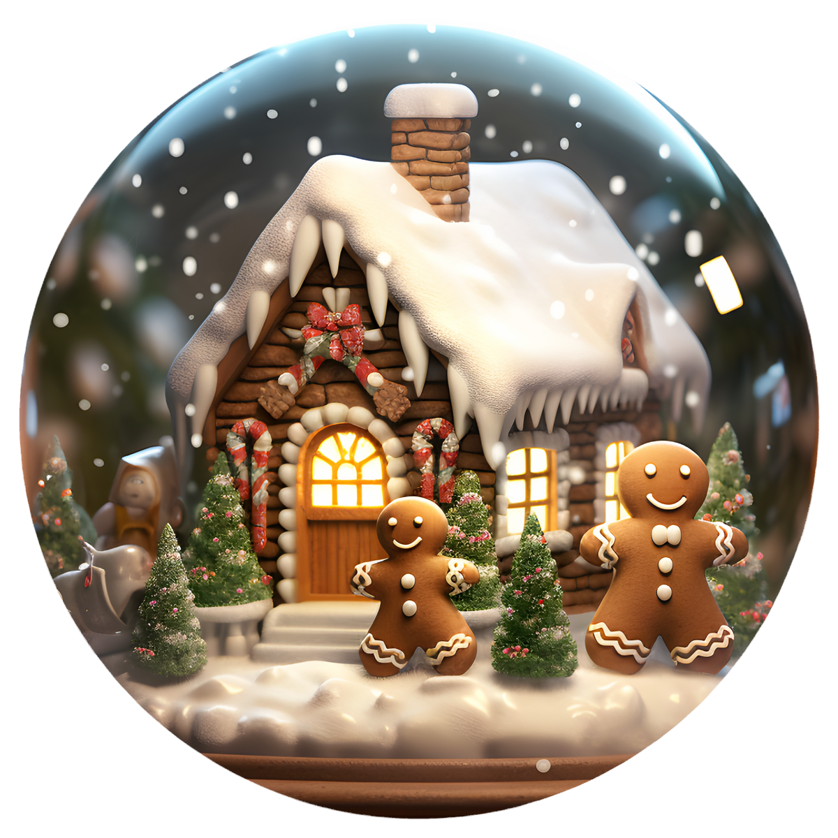 Gingerbread Cottage Flat Sublimation Ornament – Design 13 artwork