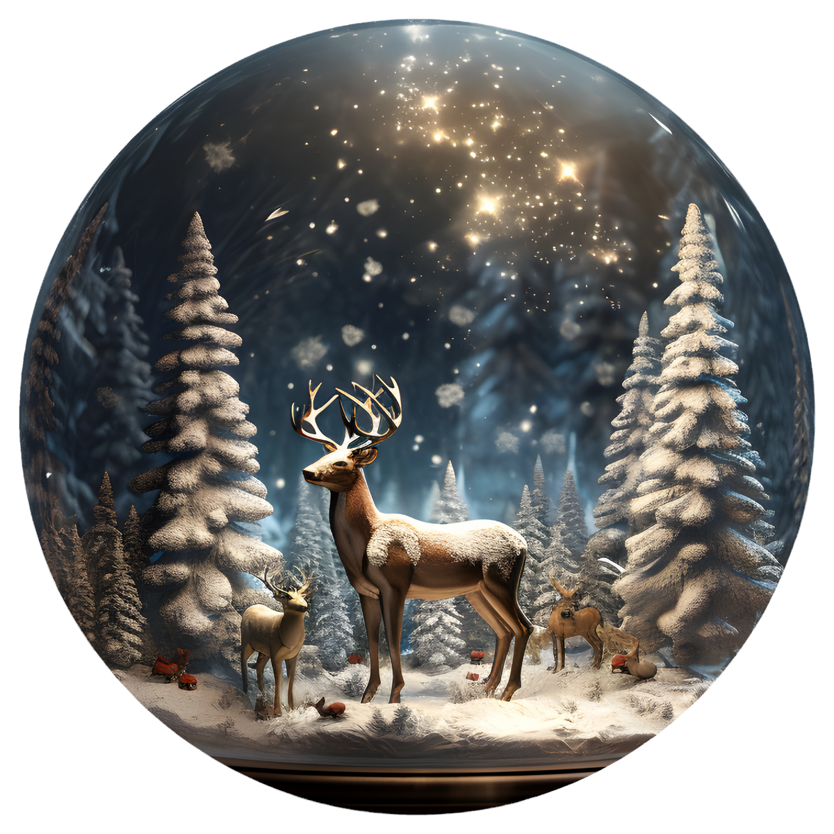 Winter Deer Flat Sublimation Ornament – Design 15 artwork