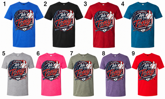 A Play for Tony tournament shirts pre-order design 2
