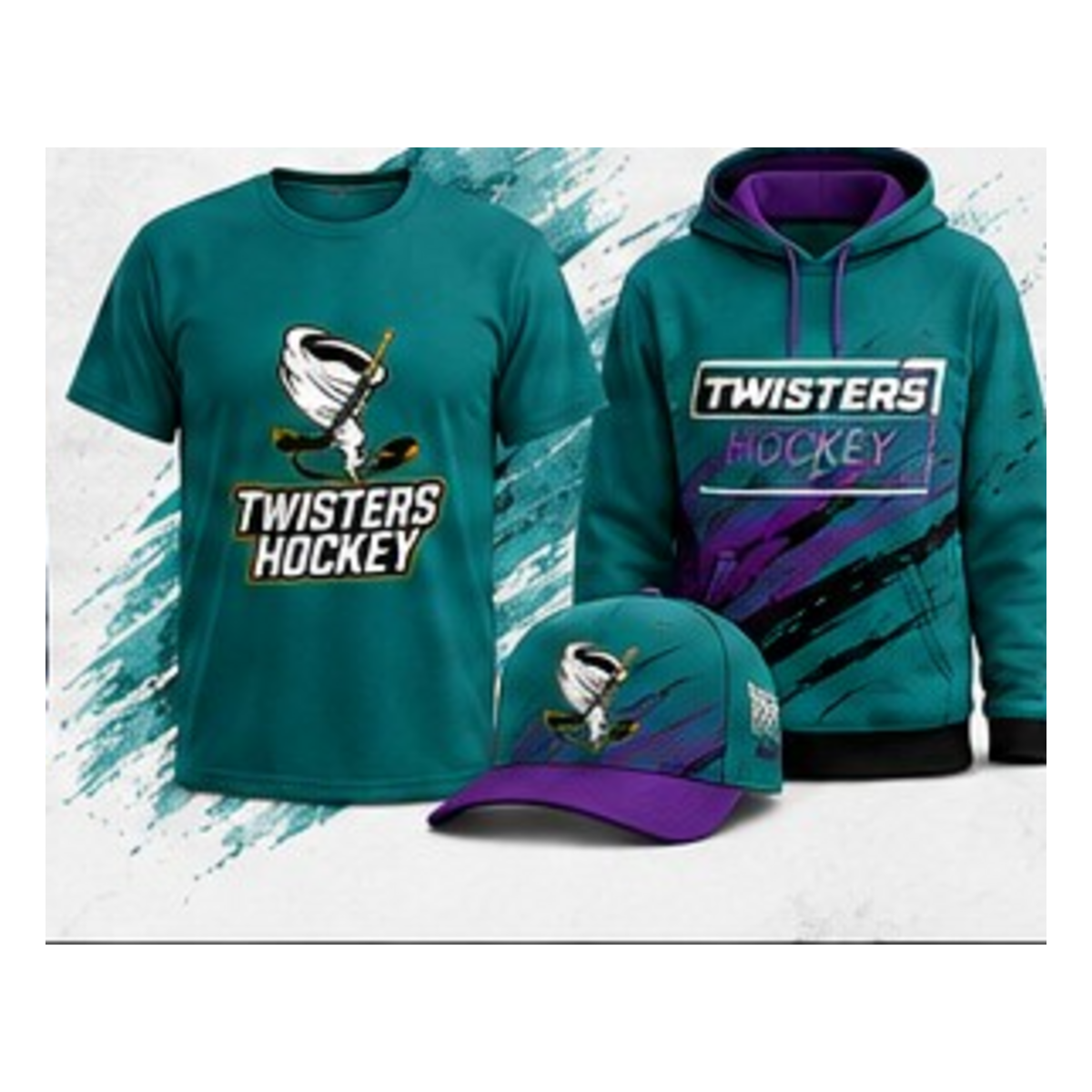Twisters Teal / Purple T-shirt, hoodie and hat fanwear