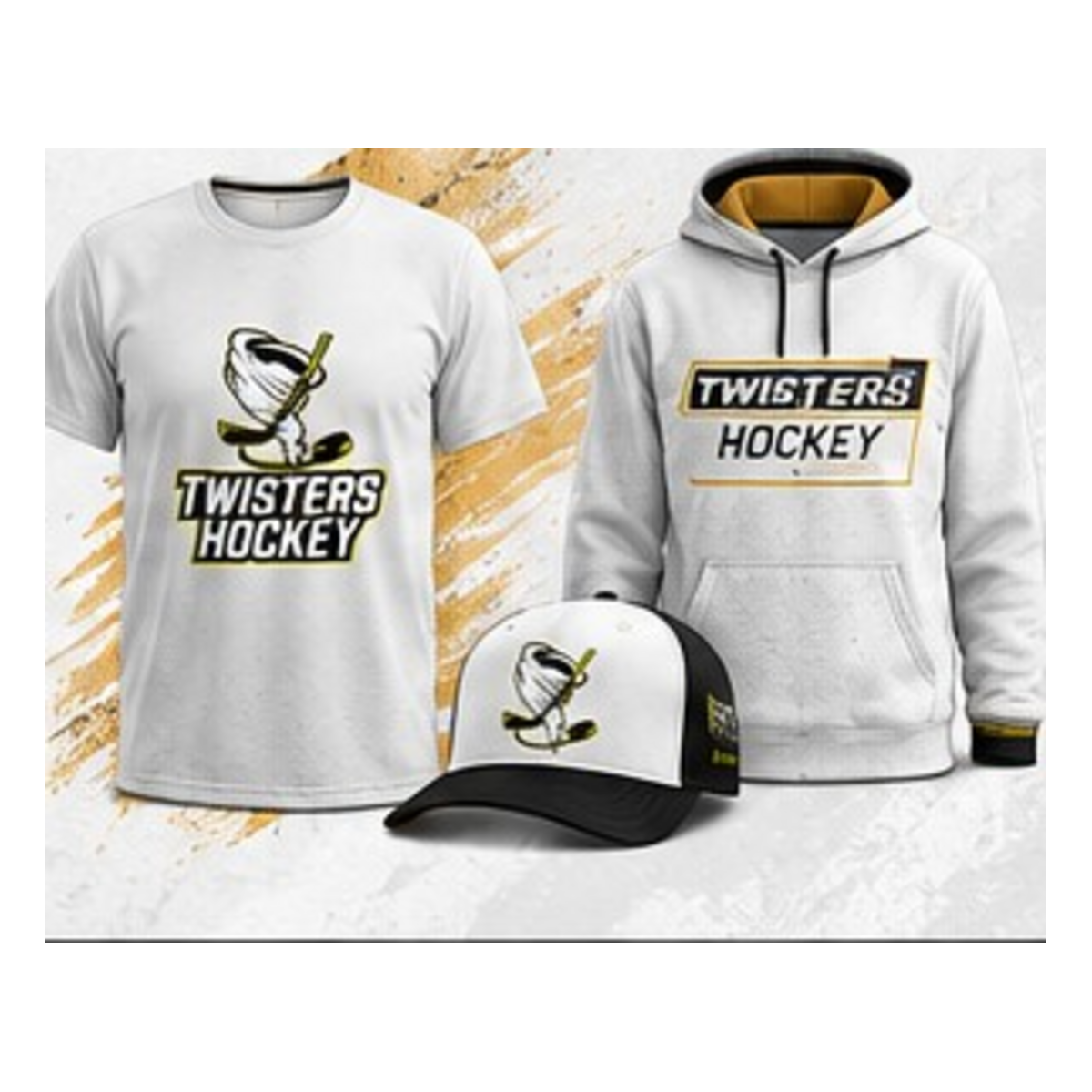 Twisters White / Gold T-shirt, hoodie and hat fanwear