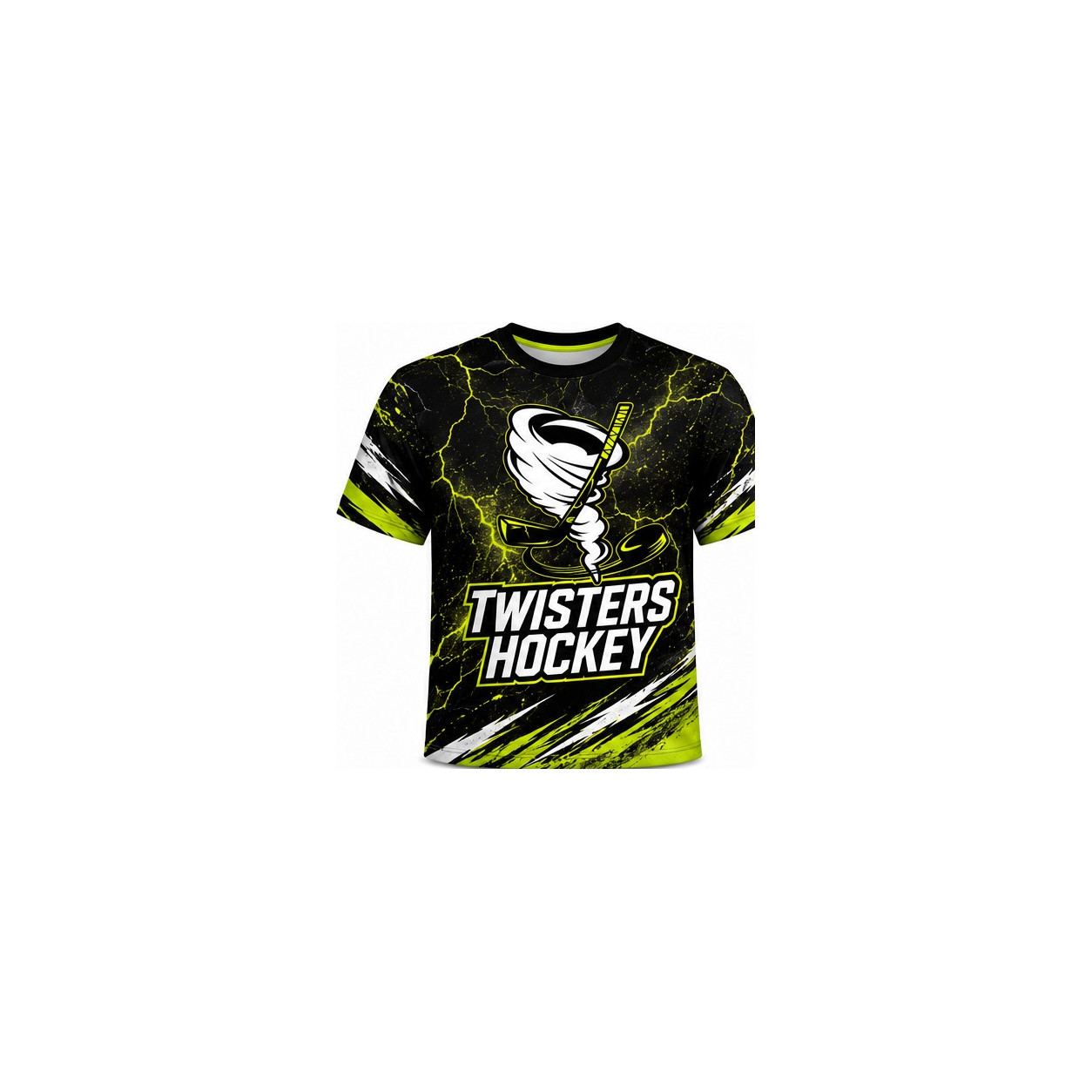Twisters Neon Lime Hockey Uniform Shirt front