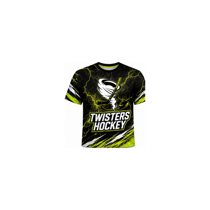 Twisters Neon Lime Hockey Uniform Shirt front