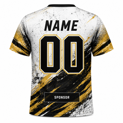 Twisters White Gold Hockey Uniform Shirt back