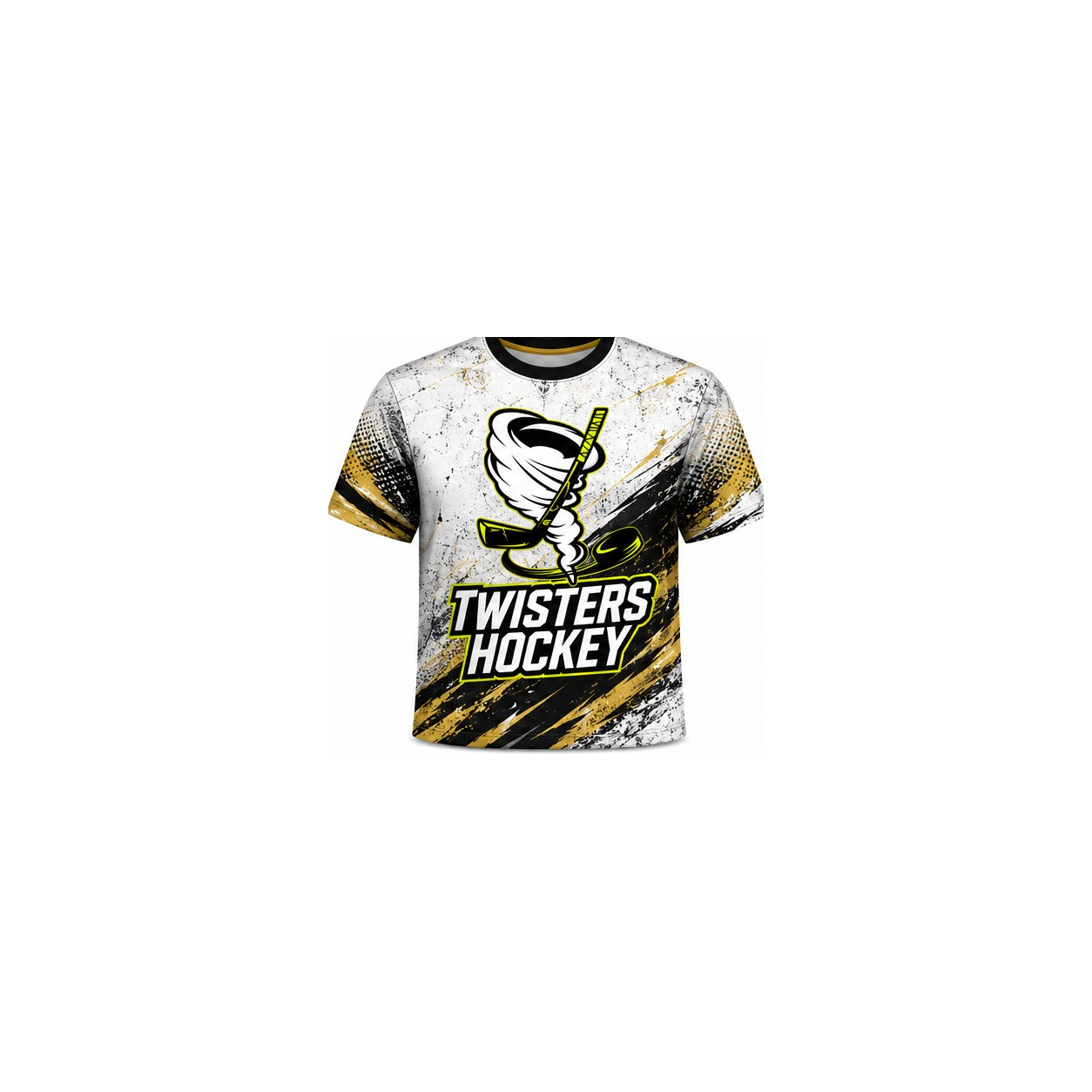 Twisters White Gold Hockey Uniform Shirt front