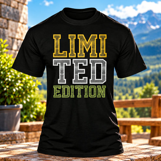 Limited Edition Black T-shirt with themed background