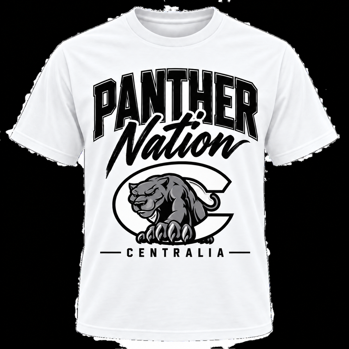 Centralia Panther Nation — White Cotton T-Shirt