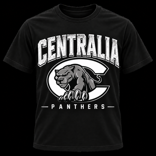 Centralia Panthers Classic — Black Cotton T-Shirt