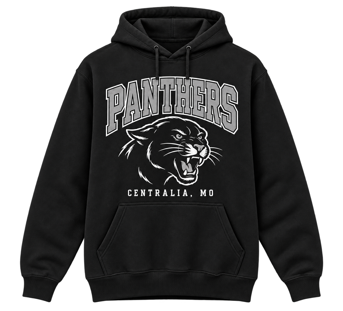 Centralia Panthers Collegiate — Black Pullover Hoodie