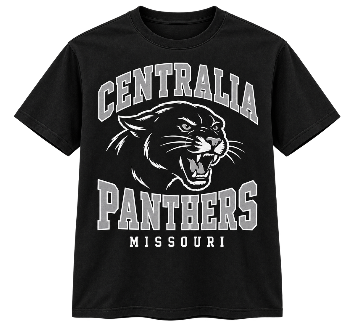 Centralia Panthers Missouri — Black Cotton T-Shirt
