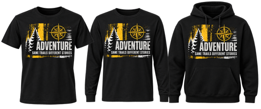 Same Trails Different Stories three apparel styles