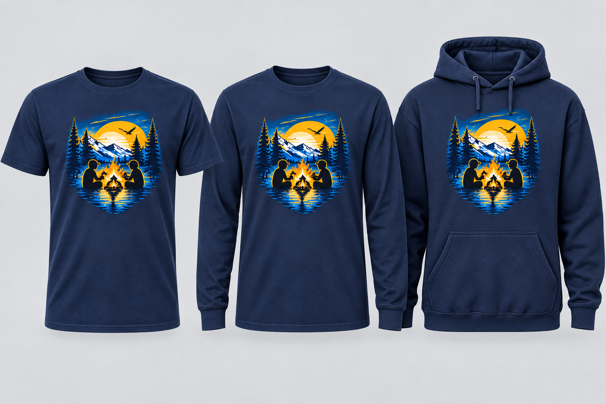 Cub Scout picture-only design on navy T-shirt, long sleeve and hoodie