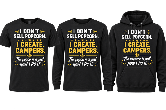 I Create Campers on T-shirt, long sleeve and hoodie