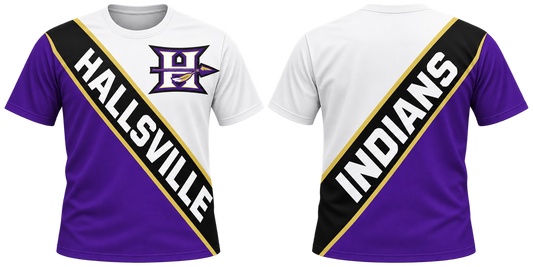 Hallsville Indians Diagonal Sash All-Over-Print Shirt