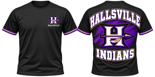 Hallsville Indians Small Chest & Bold Back Shirt