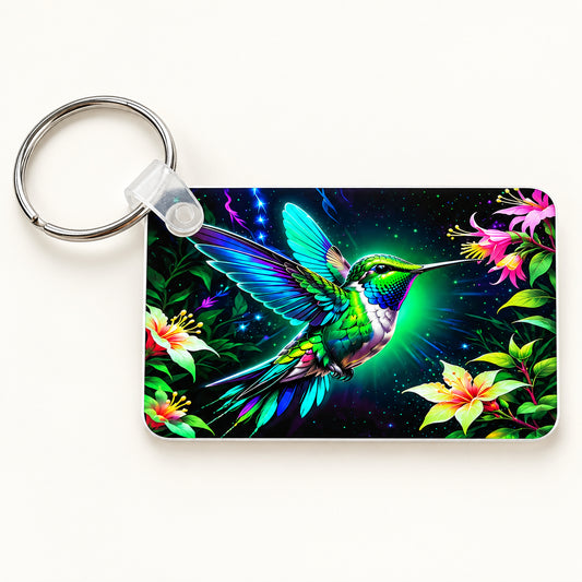 Neon Hummingbird keychain