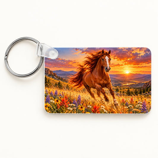 Horse Sunset keychain