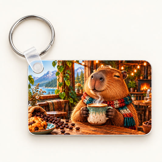 Coffee Capybara keychain