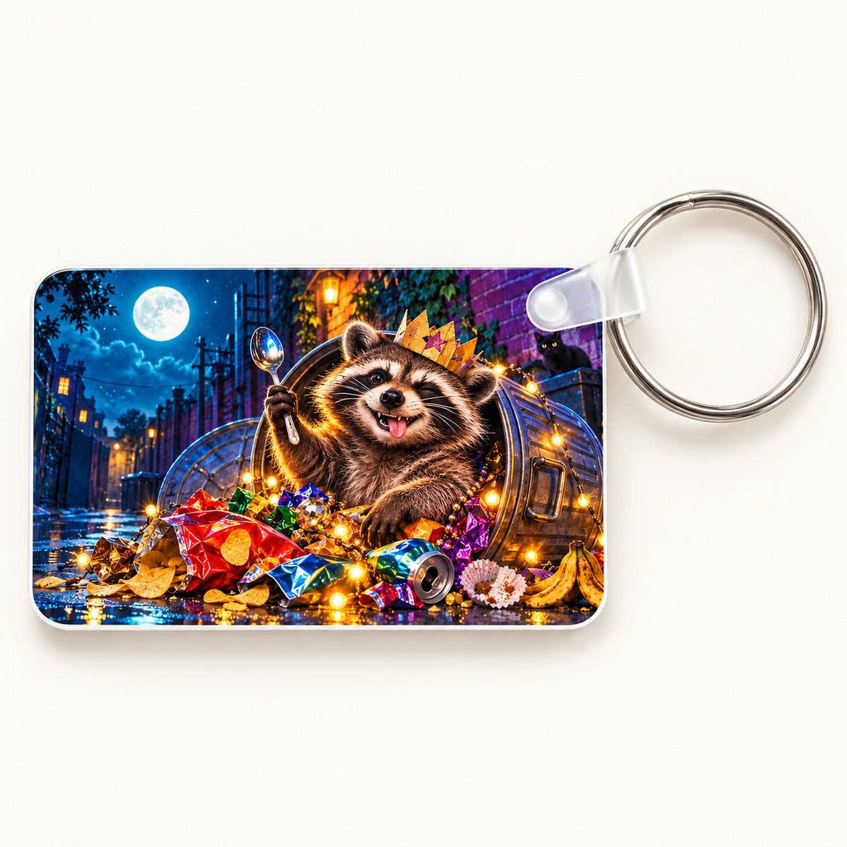 Raccoon King keychain