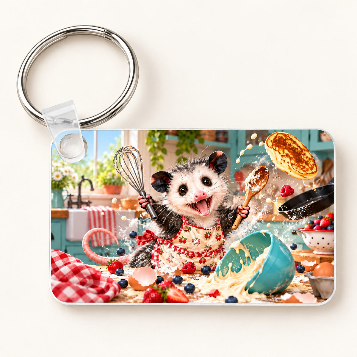 Baking Opossum keychain
