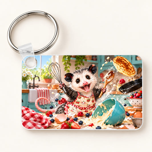 Baking Opossum keychain
