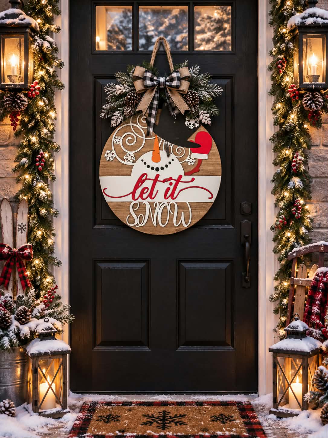 Let It Snow 18-inch door hanger