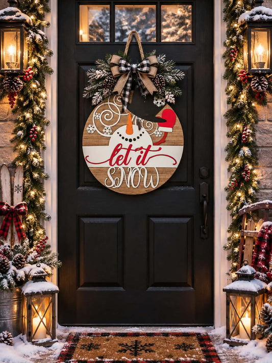 Let It Snow 18-inch door hanger