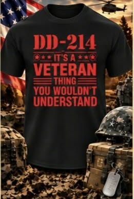 It's a Veteran Thing - Red Black T-shirt with themed background