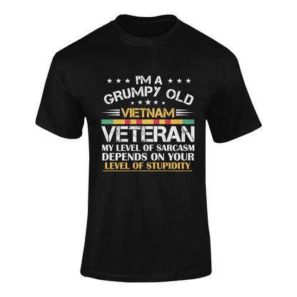 Grumpy Old Vietnam Veteran — Softstyle T-Shirt (Black)