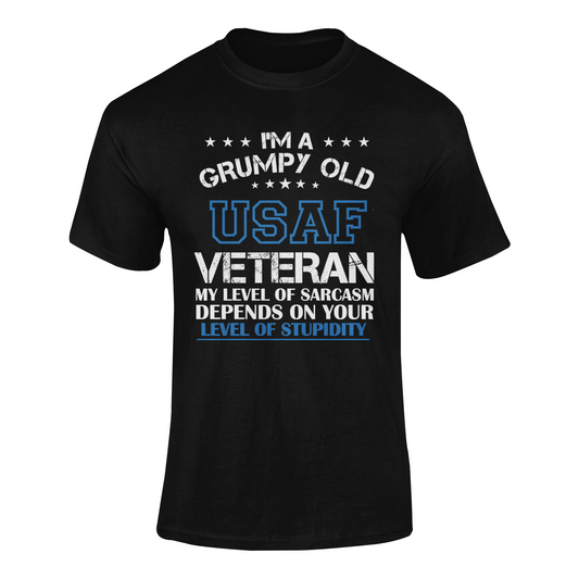 Grumpy Old USAF Veteran soft-style t shirt (Black)