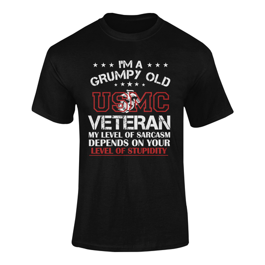 Grumpy Old USMC Veteran soft-style t shirt (Black)