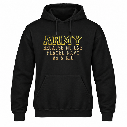 No One Played Navy — Gildan Softstyle Hoodie in Black — digital mockup