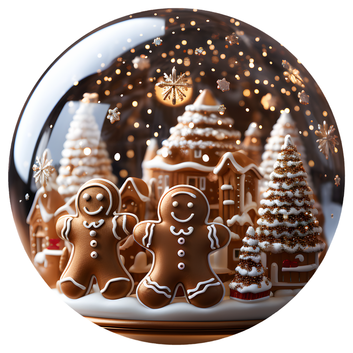 Gingerbread Village Flat Sublimation Ornament – Design 03 artwork