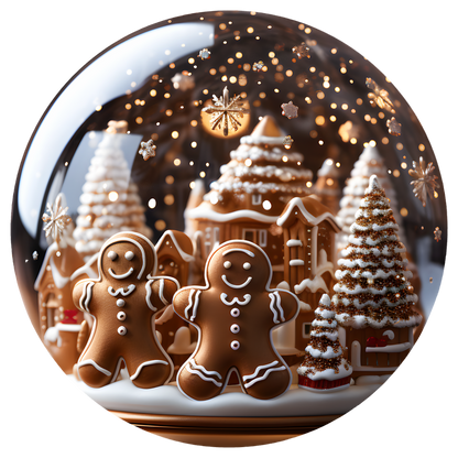 Gingerbread Village Flat Sublimation Ornament – Design 03 artwork
