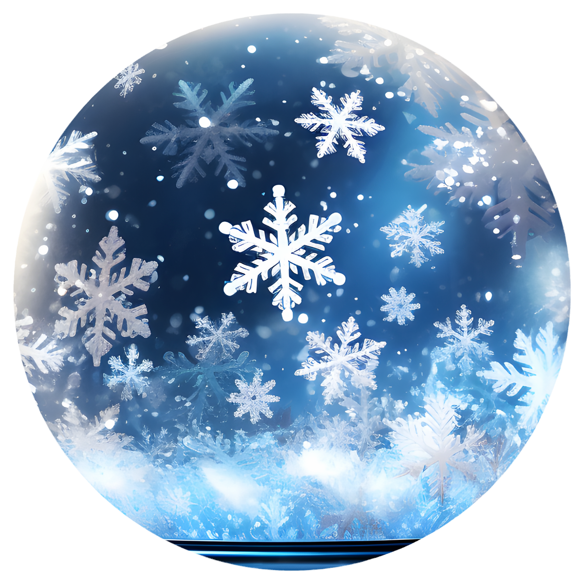 Blue Snowflakes Flat Sublimation Ornament – Design 07 artwork