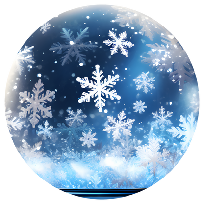 Blue Snowflakes Flat Sublimation Ornament – Design 07 artwork
