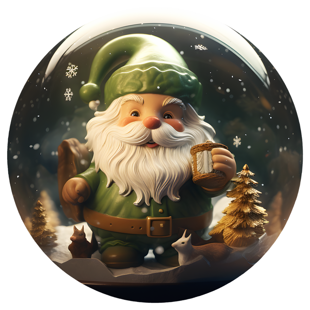 Cozy Christmas Gnome Flat Sublimation Ornament – Design 08 artwork