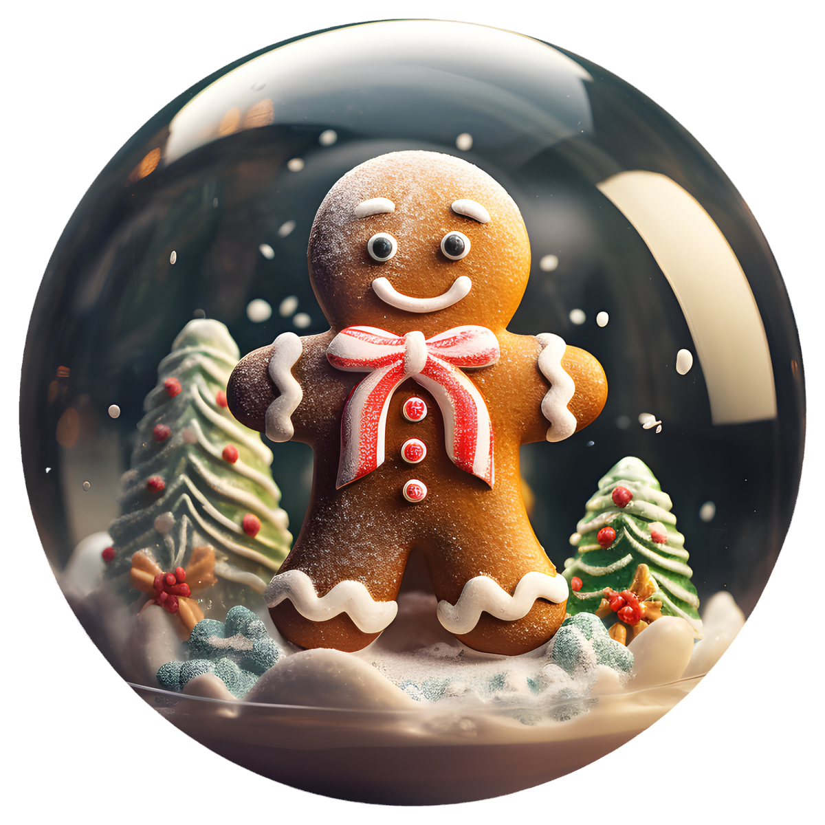 Gingerbread Man Flat Sublimation Ornament – Design 11 artwork