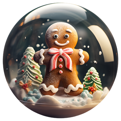 Gingerbread Man Flat Sublimation Ornament – Design 11 artwork