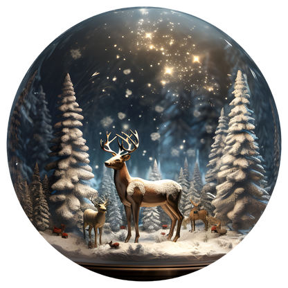 Winter Deer Flat Sublimation Ornament – Design 15 artwork