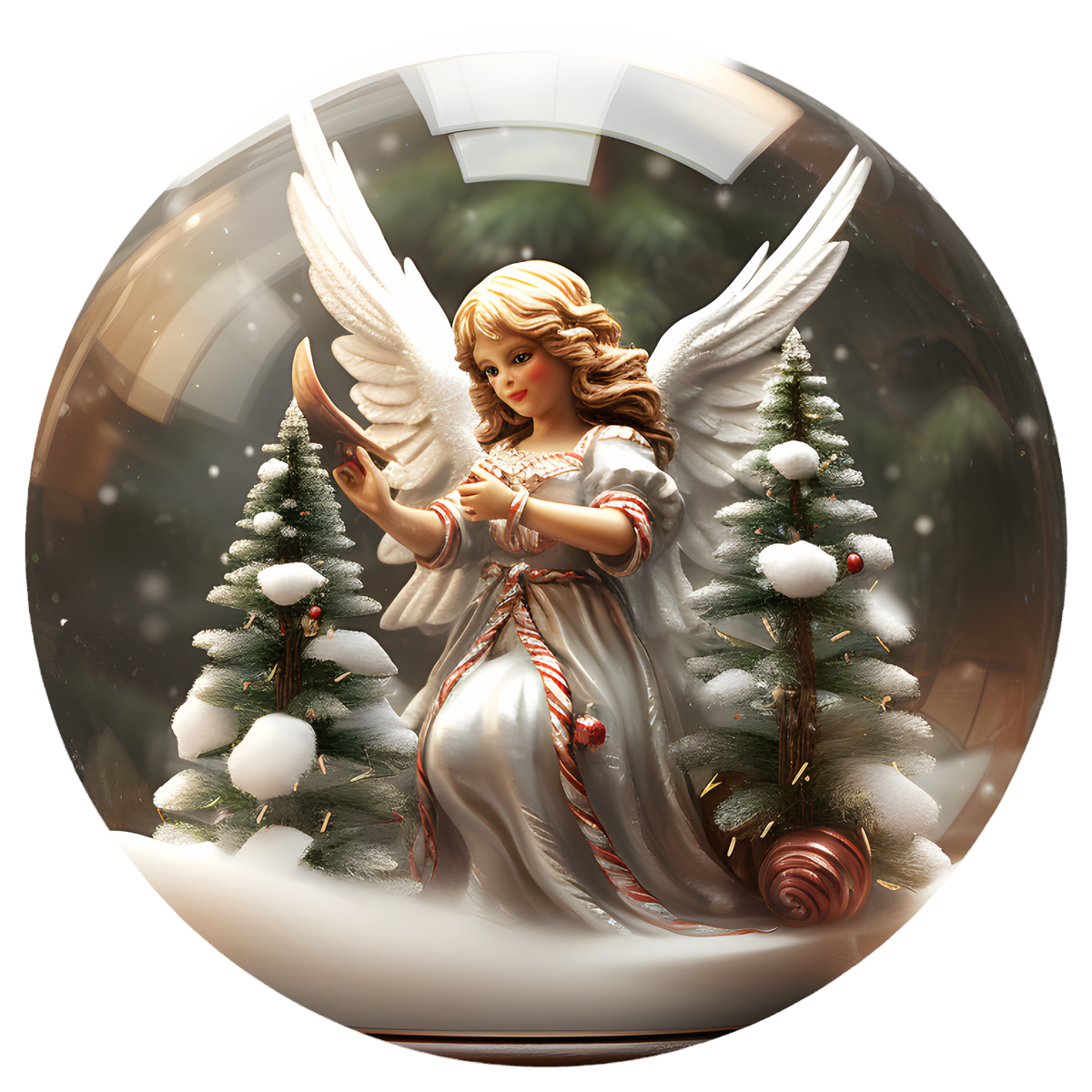 Winter Angel Flat Sublimation Ornament – Design 16 artwork